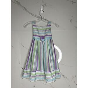 Sweet Heart Rose Girls Sz 5 Spring Summer Flower Girl Dress Easter Pastel EUC